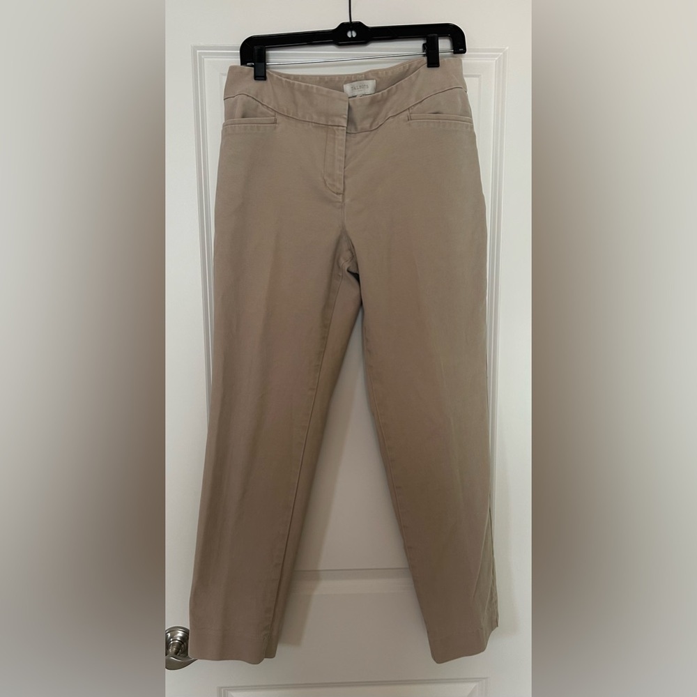 Talbots Size 10 Beige Khaki Cotton Blend Pants Straight Leg workwear comfort
